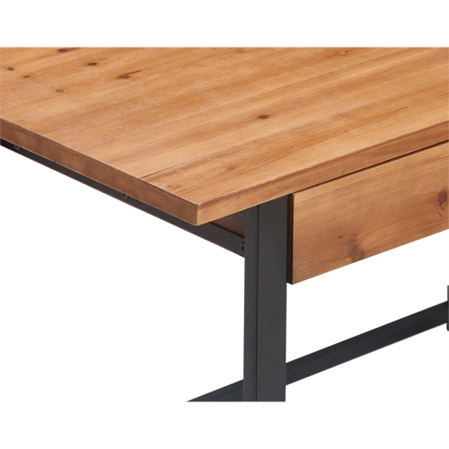 Serta Leighton Writing Desk Wood and Black Metal