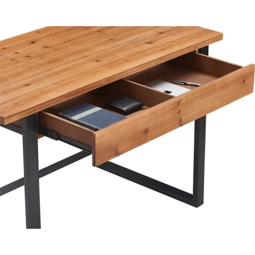 Serta Leighton Writing Desk Wood and Black Metal