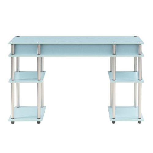 Designs2Go No Tools Student Desk with Shelves in Seafoam Green Wood Finish