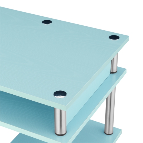 Designs2Go No Tools Student Desk with Shelves in Seafoam Green Wood Finish