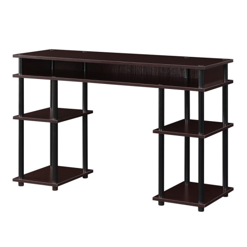 CONVENIENCE CONCEPTS  Designs2Go No-Tools Student Desk With Shelves In Espresso Wood Finish