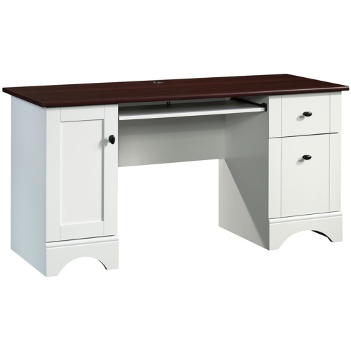 PEMBERLY ROW  Wooden Computer Desk In Soft White And Cherry