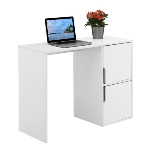 Designs2Go Student Desk with Storage Cabinets in White Wood Finish