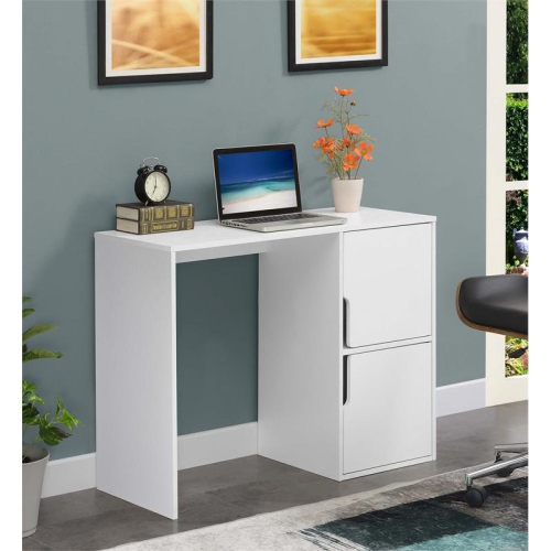 Designs2Go Student Desk with Storage Cabinets in White Wood Finish
