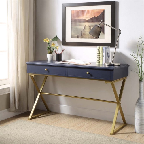 RIVERBAY FURNITURE  Writing Desk In And Gold In Blue