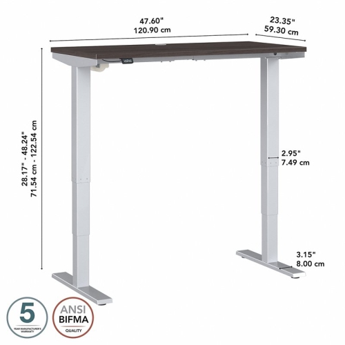 Move 40 Series 48W Height Adjustable Desk in Storm Gray - Engineered Wood