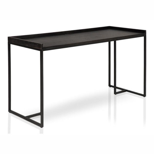 Furniture of America Timor Modern Wood Computer Desk with USB in Black