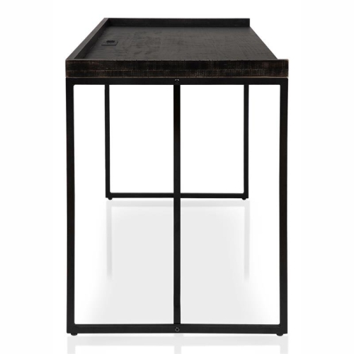 Furniture of America Timor Modern Wood Computer Desk with USB in Black