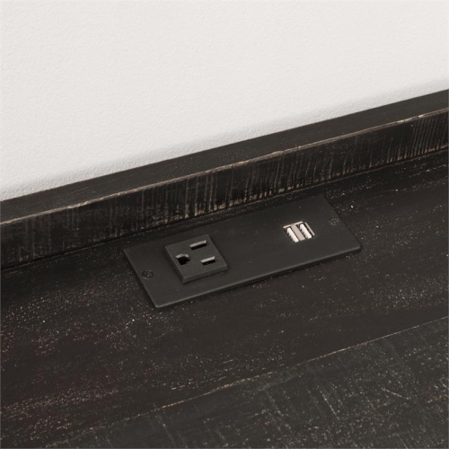 Furniture of America Timor Modern Wood Computer Desk with USB in Black