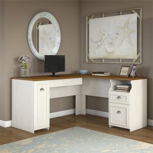 Scranton & Co L Shaped Desk in Antique White