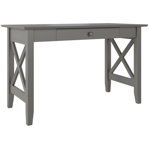 BOWERY HILL  Traditional Solid Wood 1-Drawer Writing Desk In Gray