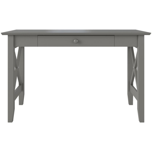 Bowery Hill Traditional Solid Wood 1-Drawer Writing Desk in Gray