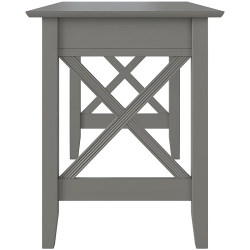 Bowery Hill Traditional Solid Wood 1-Drawer Writing Desk in Gray