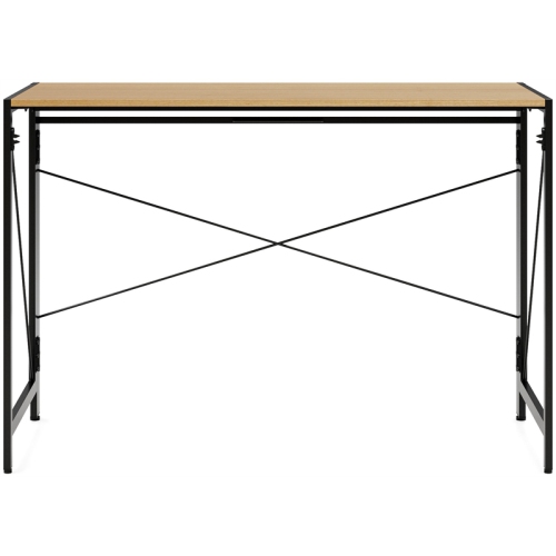 Space Solutions 43 inch Metal Folding Home Office Desk Black/Teak
