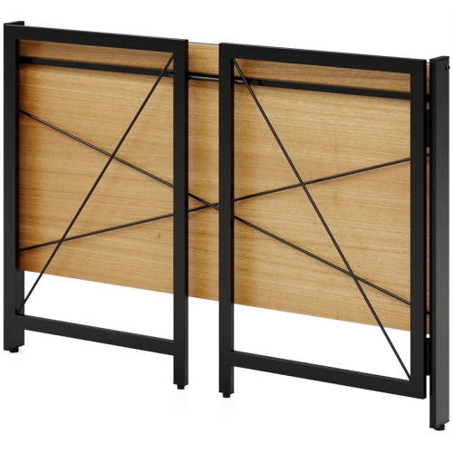 Space Solutions 43 inch Metal Folding Home Office Desk Black/Teak