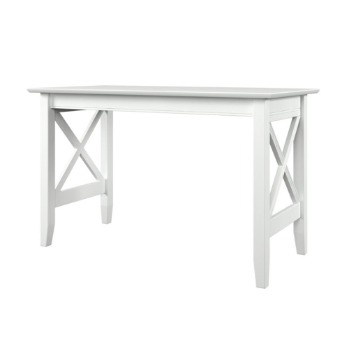 Pemberly Row Modern Solid Wood Writing Desk in White
