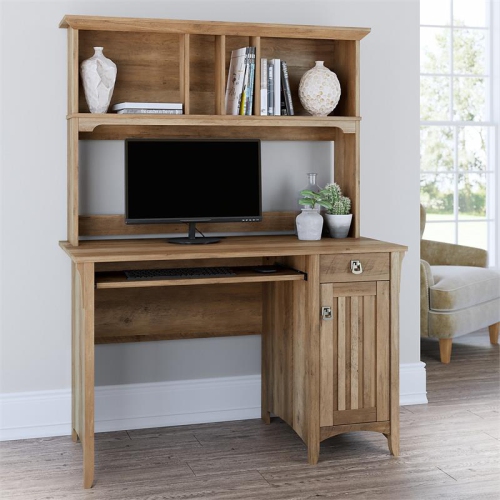 Scranton & Co Furniture Salinas Small Computer Desk with Hutch in Reclaimed Pine