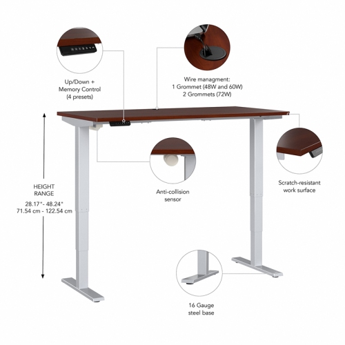 Move 40 Series 60W Height Adjustable Desk in Hansen Cherry - Engineered Wood