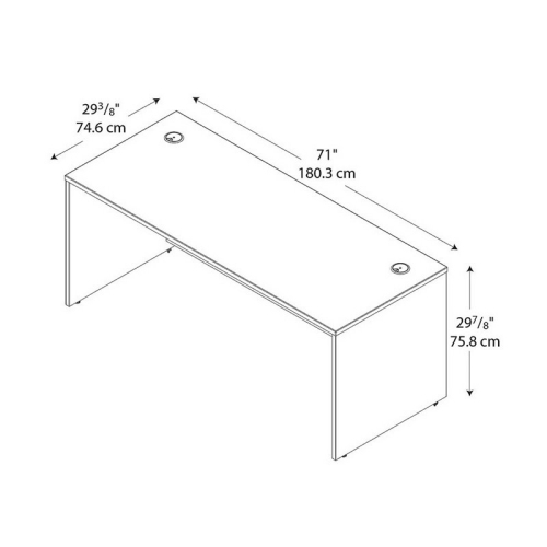 Kingfisher Lane 72" Desk Shell in Natural Cherry