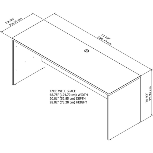 Office 500 72W x 24D Credenza Desk in Storm Gray - Engineered Wood