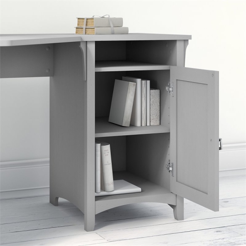 Bush Furniture Salinas 55W Corner Desk with Storage in Cape Cod Gray