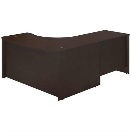 Scranton & Co 60W x 43D Left L Computer Desk in Mocha Cherry