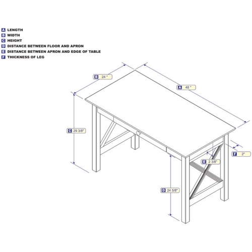 AFI Lexi Charger Writing Desk in Gray