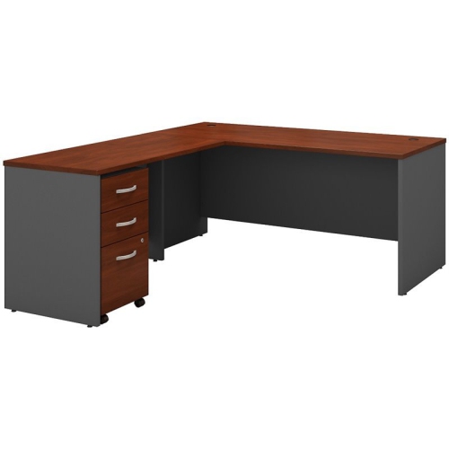 BBF  Series C 66W L Shaped Desk With Drawers In Hansen Cherry - Engineered Wood