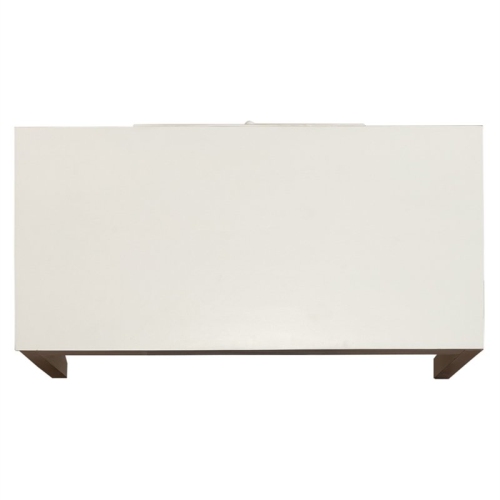 Pemberly Row Transitional Wood Accent Writing Desk in White