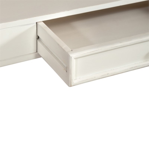 Pemberly Row Transitional Wood Accent Writing Desk in White