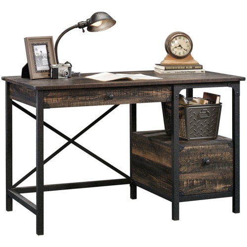 Pemberly Row Writing Desk in Carbon Oak and Black