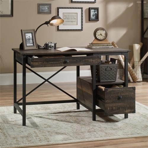 Pemberly Row Writing Desk in Carbon Oak and Black