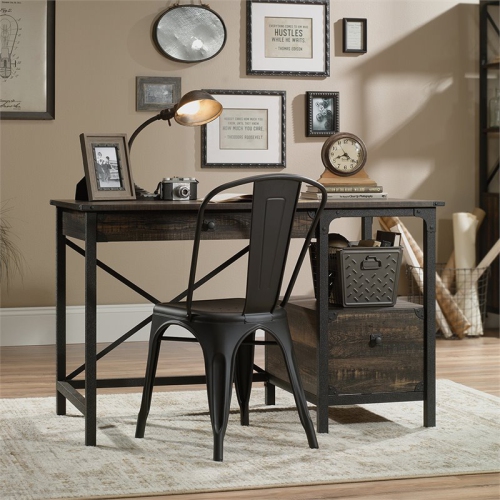 Pemberly Row Writing Desk in Carbon Oak and Black