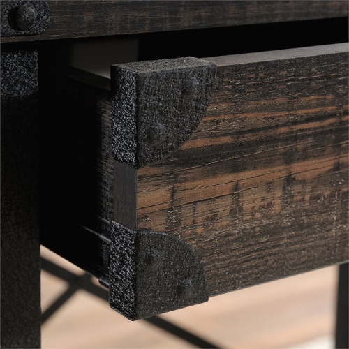Pemberly Row Writing Desk in Carbon Oak and Black