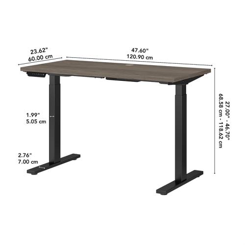 Move 60 Series 48W x 24D Adjustable Desk in Modern Hickory - Engineered Wood