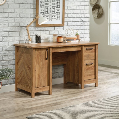 Pemberly Row Engineered Wood Computer Desk in Sindoori Mango