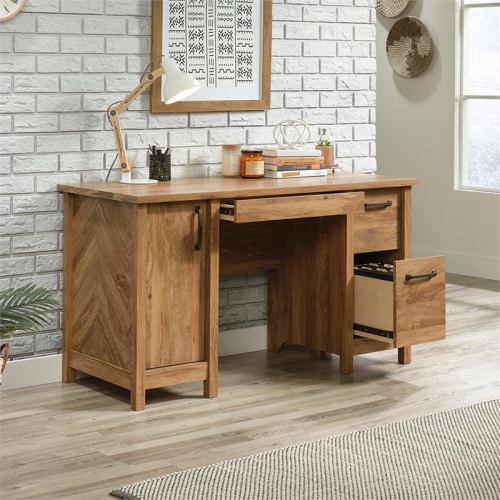 Pemberly Row Engineered Wood Computer Desk in Sindoori Mango