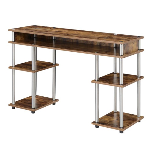 CONVENIENCE CONCEPTS  Designs2Go No Tools Student Desk With Shelves In Nutmeg Wood Finish