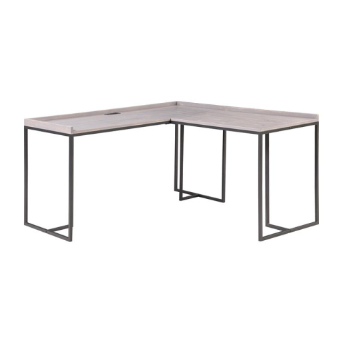 FURNITURE OF AMERICA  Timor Modern Wood Corner Computer Desk With USB In In Gray