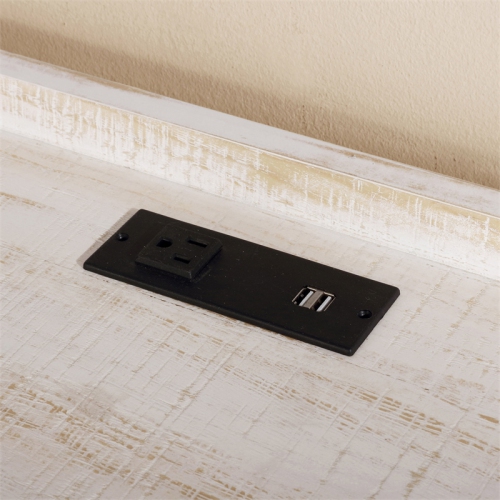 Furniture of America Timor Modern Wood Corner Computer Desk with USB in Gray