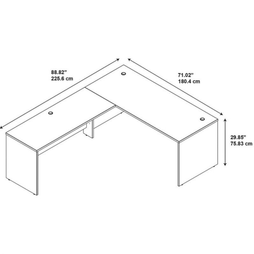 Scranton & Co Furniture 72W L Shaped Desk & 60W Return in Cherry