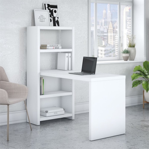 Scranton & Co Furniture 56W Bookcase Desk in Pure White