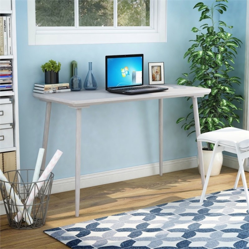 Furniture of America Asa Mid-century Wood Writing Desk in White Oak