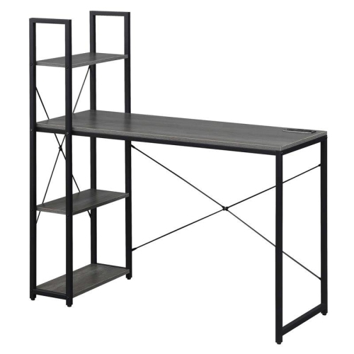 CONVENIENCE CONCEPTS  Designs2Go Office Workstation With Charging Station And Shelves In Wood In Gray