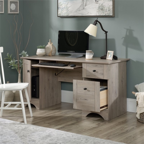 Pemberly Row Wooden Computer Desk in Laurel Oak