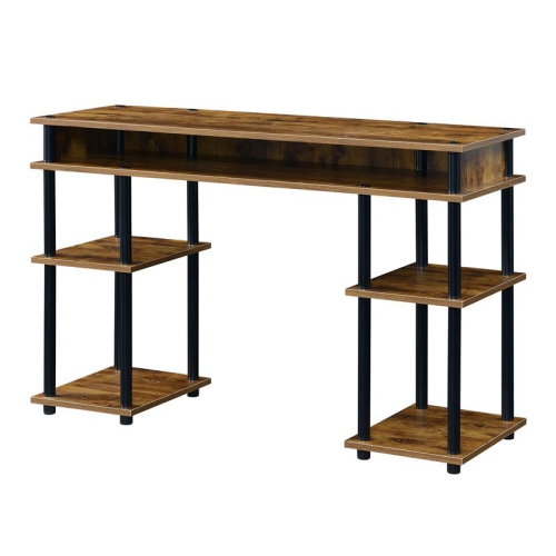 CONVENIENCE CONCEPTS  Designs2Go No-Tools Student Desk With Shelves In Nutmeg Wood Finish