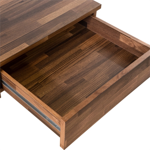 Bowery Hill Modern Wood 3-Drawer Writing Desk with USB in Oak and Black
