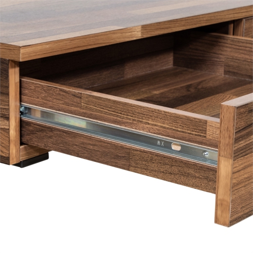 Bowery Hill Modern Wood 3-Drawer Writing Desk with USB in Oak and Black