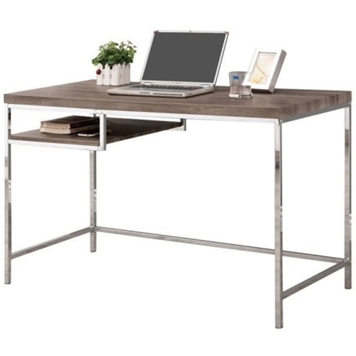 BOWERY HILL  Writing Desk In Weathered And Chrome In Gray