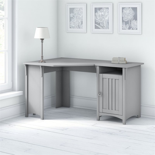Scranton & Co Furniture Salinas 55W Corner Desk with Storage in Cape Cod Gray